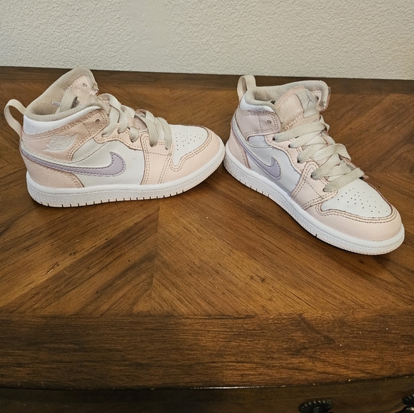 JORDAN 1 MID (PS) PINK WASH/VIOLET FROST SIZE 11C - Picture 4 of 10